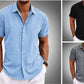 Men's Solid Color Loose Linen Short-sleeved T-shirt