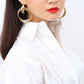Oversized Hollow Round Alloy Drop Earrings For Women