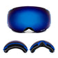 Compass ski glasses for men and women double-layer lens anti-fog spherical surface with magnets can be changed mountaineering goggles