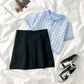 Plaid short-sleeved t-shirt polo shirt
