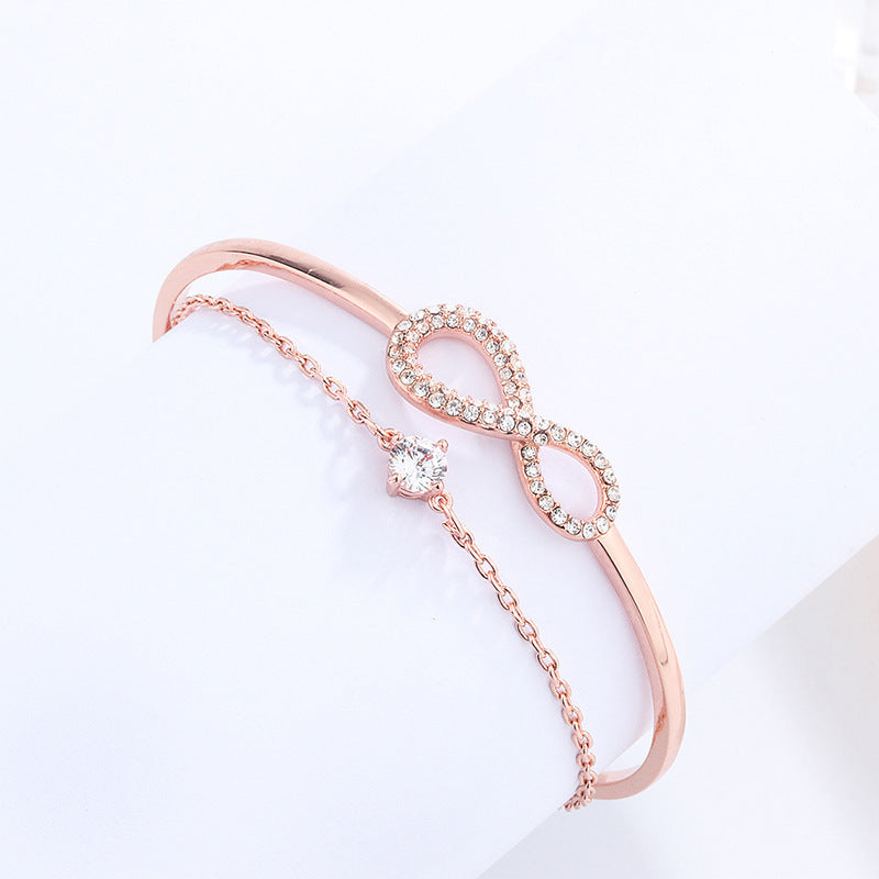 Eternal Love Bracelet Rose Gold Eight Shaped Bangle Tik Tok Star Same Style Wholesale