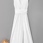 Tied Crisscross Plunge Sleeveless Dress