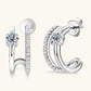 Moissanite 925 Sterling Silver C-Hoop Earrings