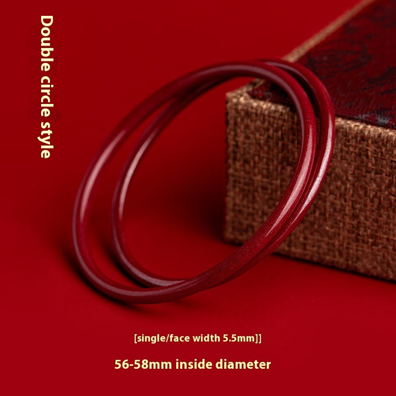 Cinnabar Natural Raw Ore Heart Sutra Bracelet