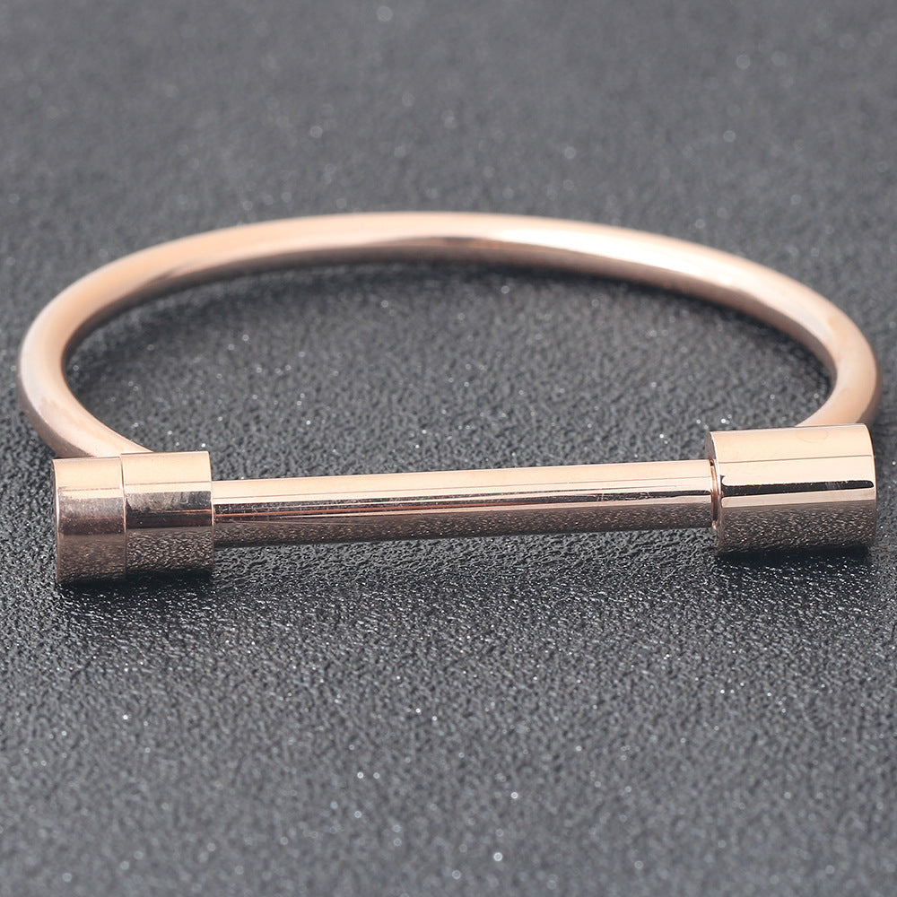Fashion rose gold-plated titanium steel bracelet