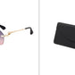 Frameless Trimming Leopard Temple Men Retro Square Frame Driving Sunglasses