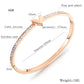 Women's titanium letter V rose gold diamond bracelet