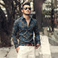 Retro 3D shirt lapel flower shirt