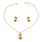 Earrings And Necklace Set Inlaid Gem Long