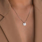 Stainless Steel Gold Plated Letters Necklace Mini Square Letter Pendant Trendy 26 Letter Necklace Small Exquisite Necklace