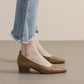 Spring And Autumn High Heels Square Toe Chunky Heel