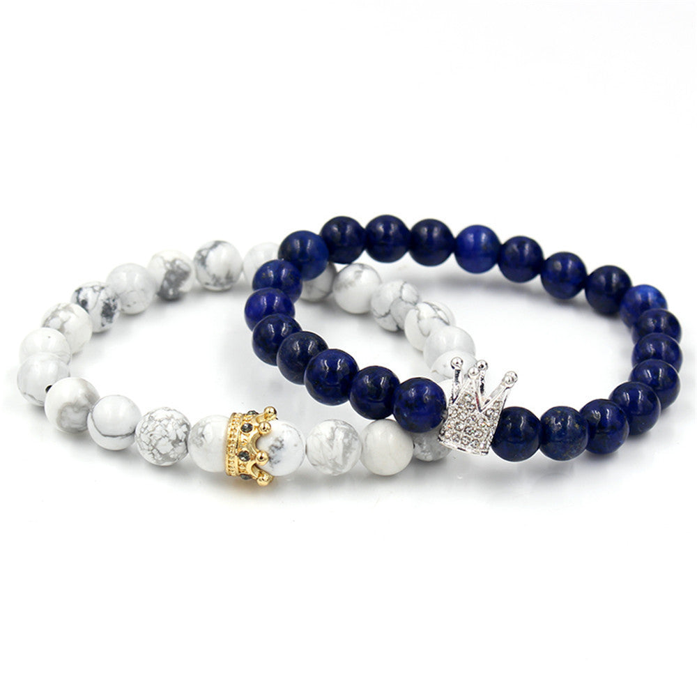 Natural pure white pine blue gold stone hand skewers
