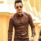 Retro 3D shirt lapel flower shirt