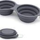 Collapsible Dog Bowls 2 In 1 Foldable Pet Food Water Bowl With Integrated Molding Double Bowl Design  Perfect For Walking Hiking And Camping With Your Dog Or Cat