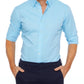 Men's Shirt Zipper Shirt Hidden Fake Button