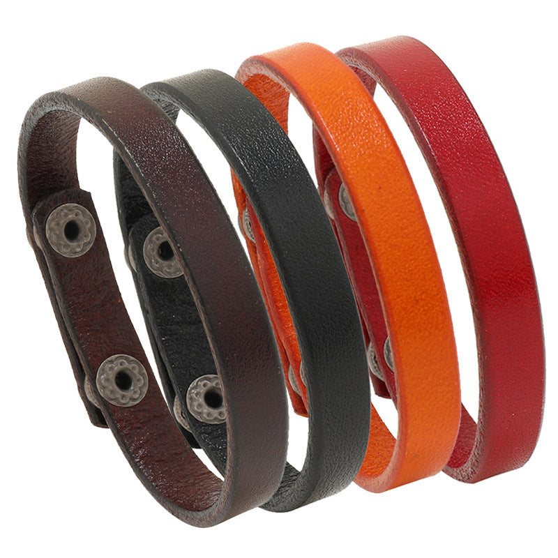 Simple Ins Style Fashion All-match Light Board Cattle Leather Bracelet