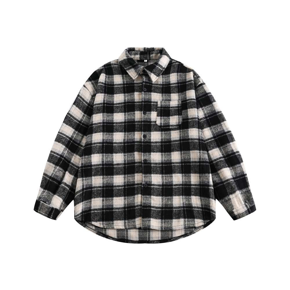 Brushed Thickened Plaid Shirt Coat Couple's Shirt