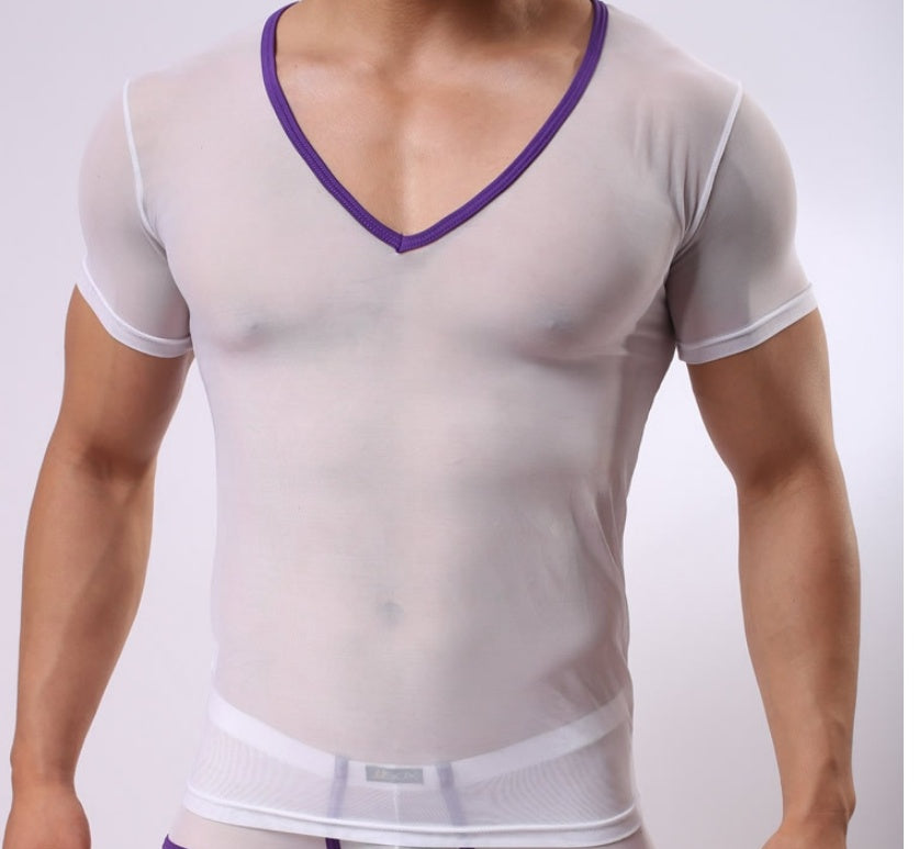 Mesh T-shirt men's shirt