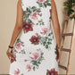 Women's Fashion Color Contrast Patchwork Skirt Plant Print Short Sleeve Dress