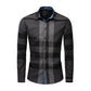 Long-sleeved Shirt Color Matching Plaid Shirt