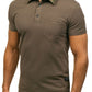 Men's Solid Color POLO Shirt Camouflage Lapel Casual Short-Sleeved Slim T-Shirt Men