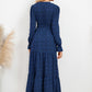Swiss Dot Tied Surplice Flounce Sleeve Dress