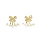 Simple Earrings Female Inlaid Zircon Bow