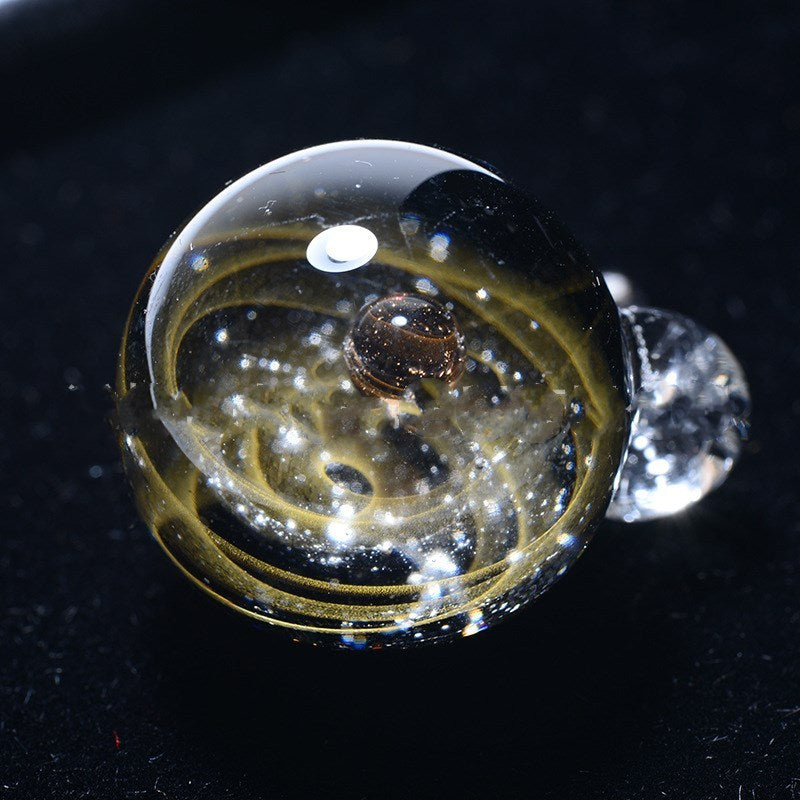 Cosmic starry sky glass ball bracelet gold wire