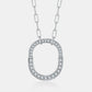 925 Sterling Silver Inlaid Moissanite Pendant Necklace