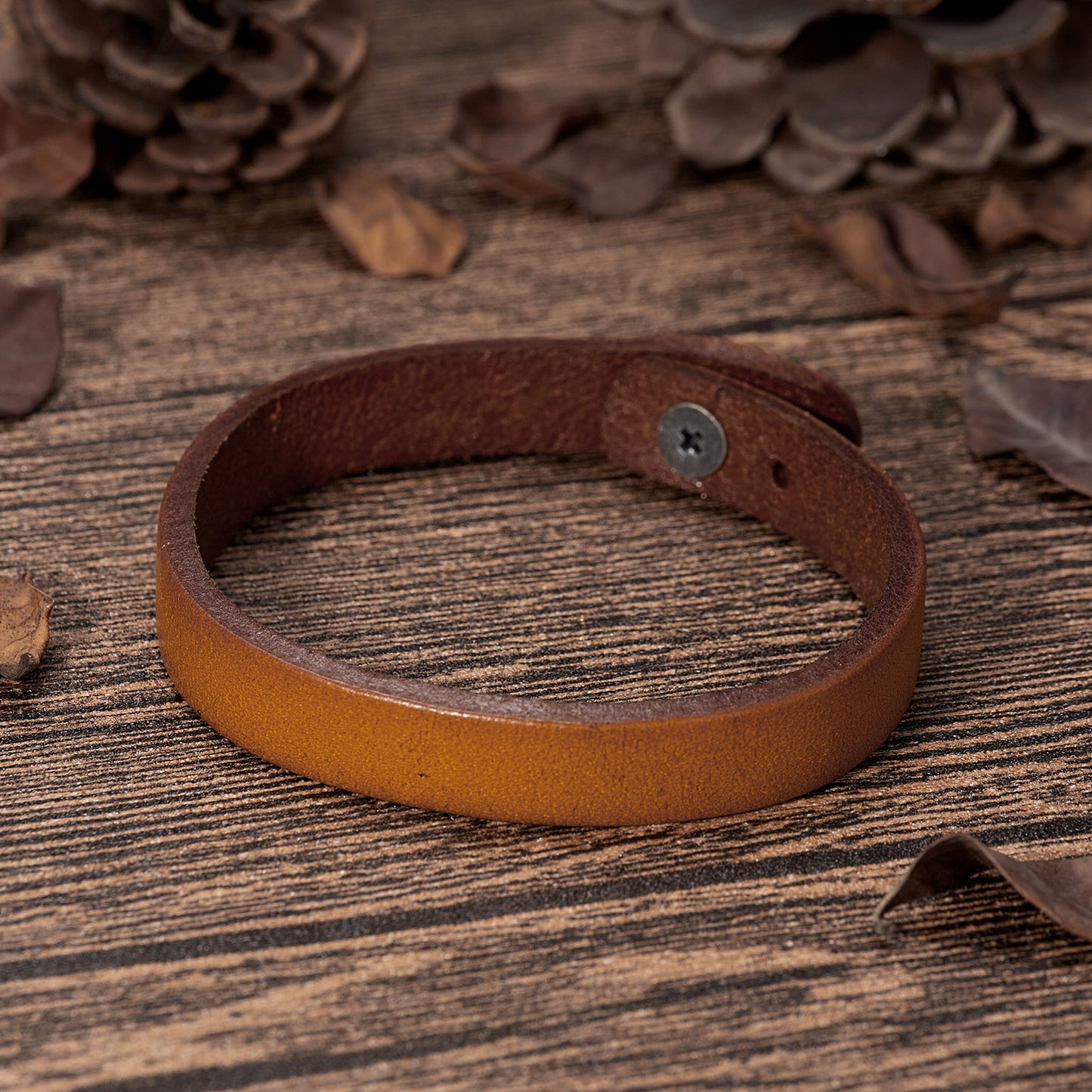 European And American Fashion Minimalist Men's Vintage Sparkling Style Leather Bracelet Unique Punk Style