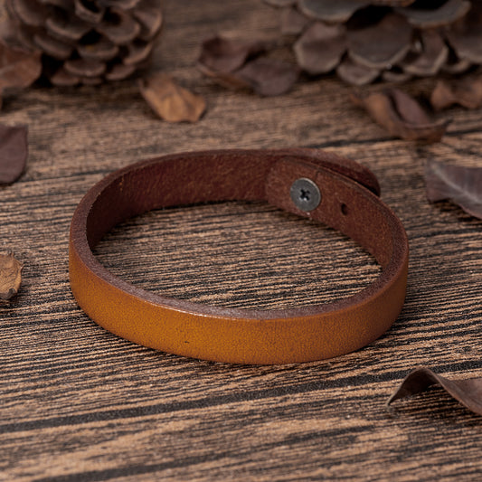 European And American Fashion Minimalist Men's Vintage Sparkling Style Leather Bracelet Unique Punk Style