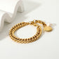 Stainless Steel Freshwater Pearl Bracelet With Gold Plated