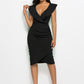 Ruched Ruffled Cap Sleeve Dress