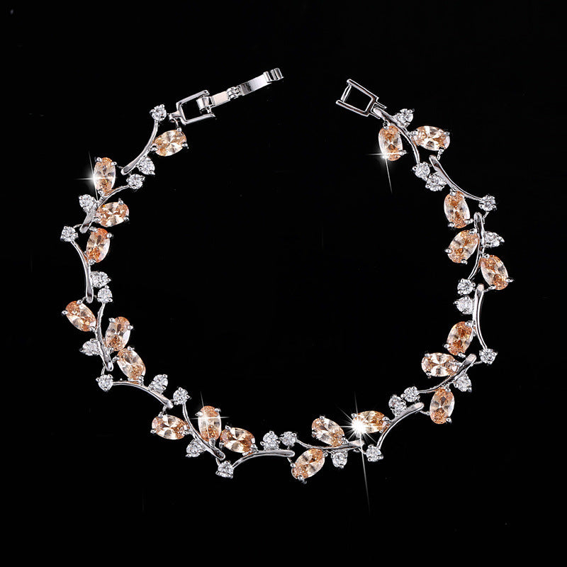 18K White Gold Zircon Bracelet