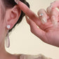 Fan-shaped Water Drop Long Ear Studs