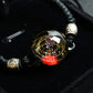 Cosmic starry sky glass ball bracelet gold wire