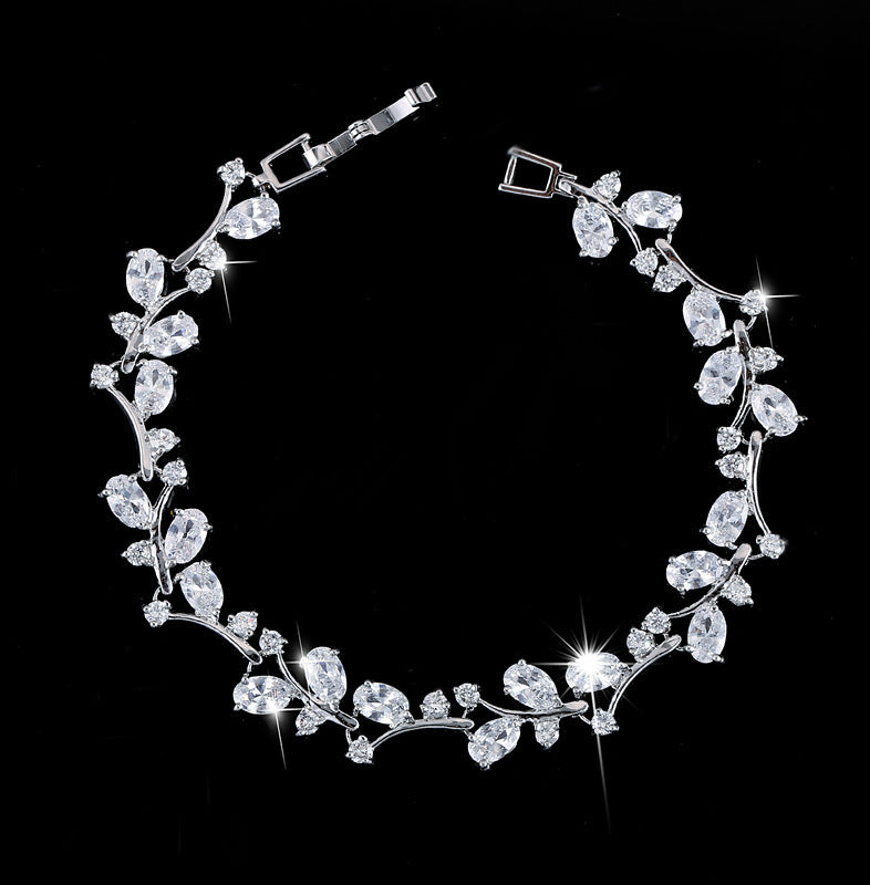 18K White Gold Zircon Bracelet