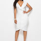 Ruched Ruffled Cap Sleeve Dress