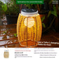 Solar Garden Decoration Bamboo Woven Candle Lights