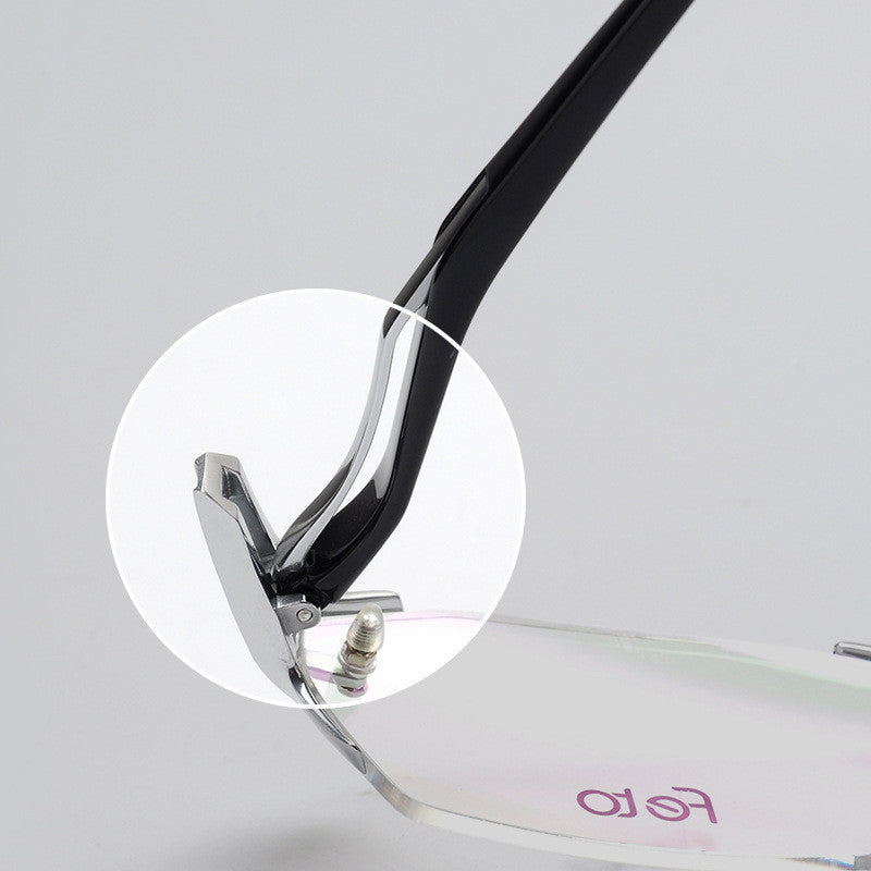 Glasses Frame Rimless Pure Titanium Glasses Frame Women
