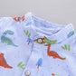 2021 Cartoon Dinosaur Print Toddler Boy Summer Set: Shirt + Pants