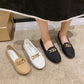 Spring And Autumn New Women's Korean-style Round Toe Low Heel Metal Chain Casual Outdoor