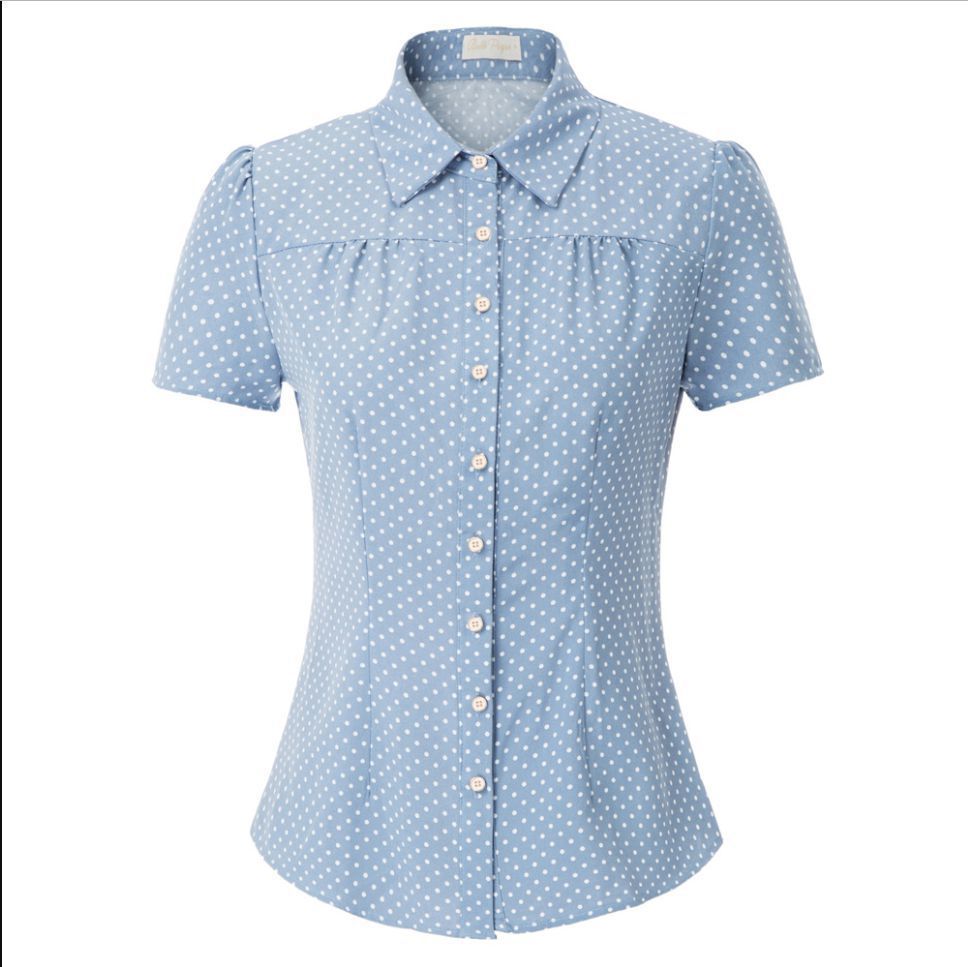 New style polka dot shirt sleeve short shirt