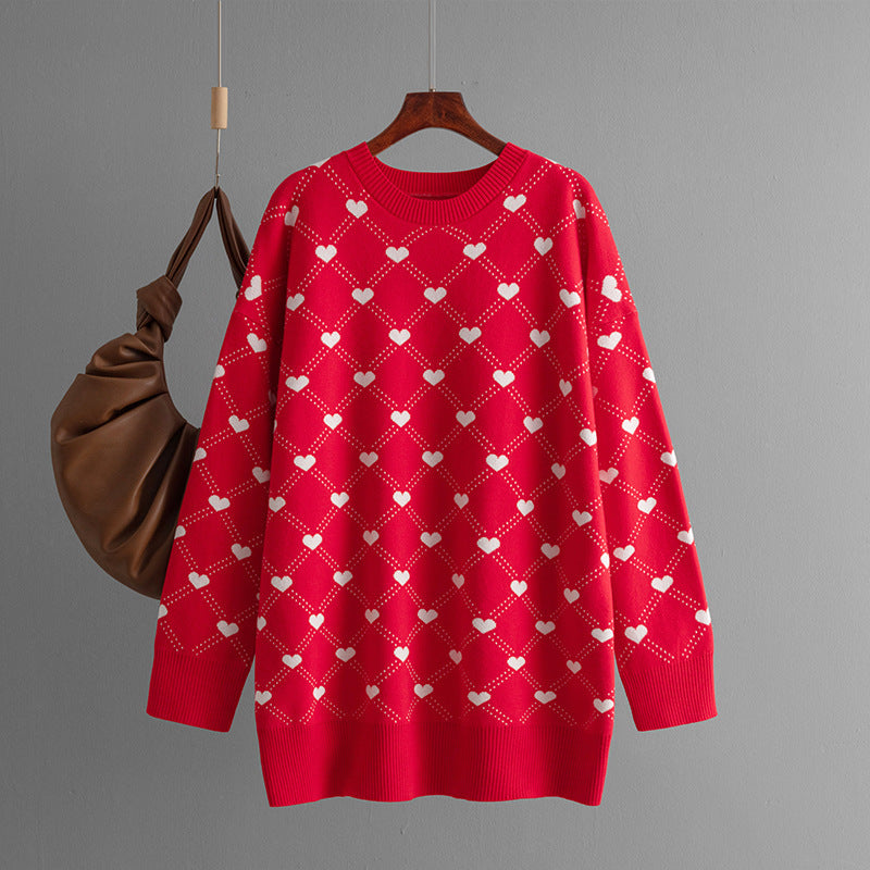 Sweater Mid-length Sweater Love Jacquard