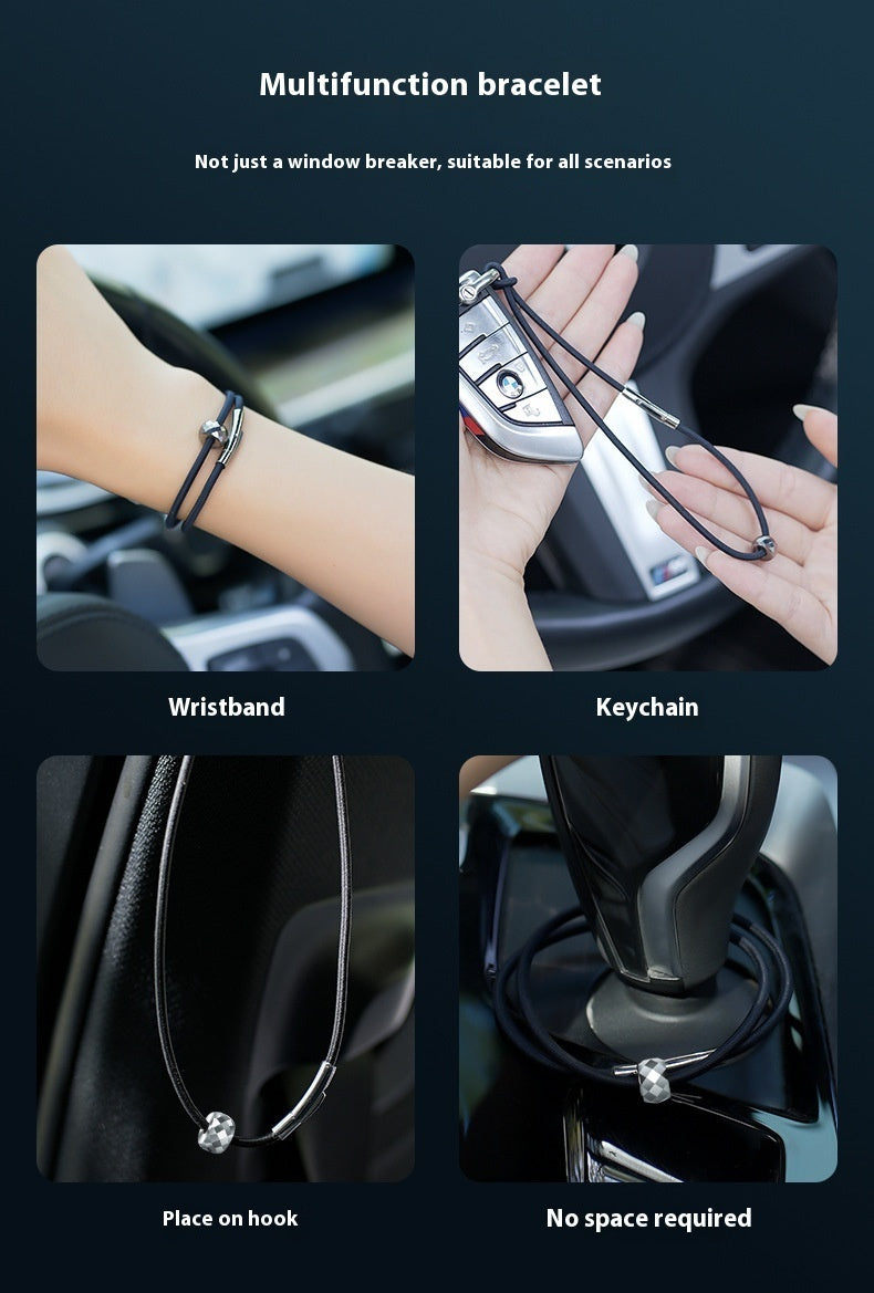 Elastic Contraction Rope Broken Window Cullet Tungsten Steel Bracelet