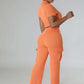 High Waist Straight Pants Two Piece