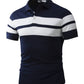 Men's Slim-fit Striped Short Sleeves T-shirt European And American Leisure Polo Shirt Foreign Trade Men Short T-shirt