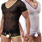 Mesh T-shirt men's shirt