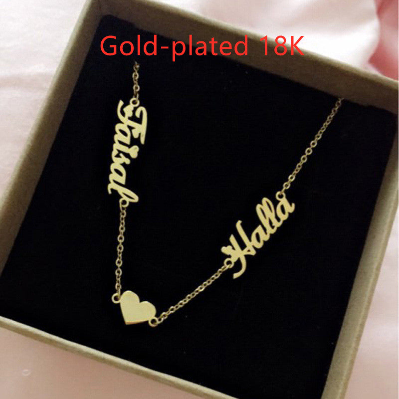 Name Private Custom Necklace Female Gold Plated