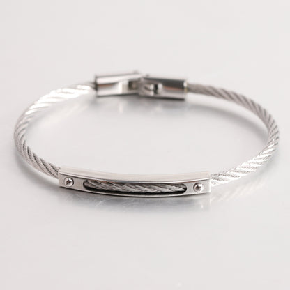 Long All-match Titanium Steel Cable Fashion Steel Wire Openable Bracelet